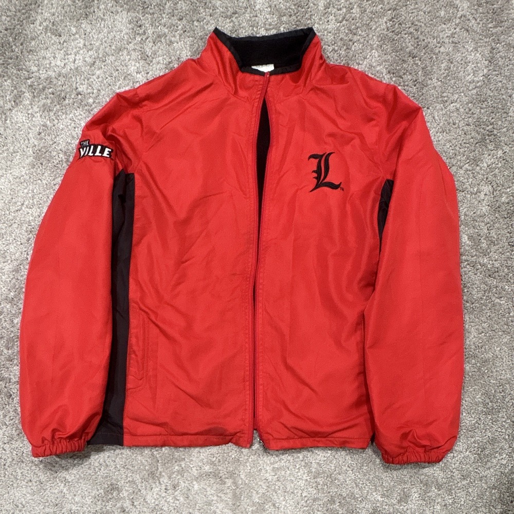 BMOC Sportswear Louisville Cardinals NCAA Red Black Full Zip Jacket Size M